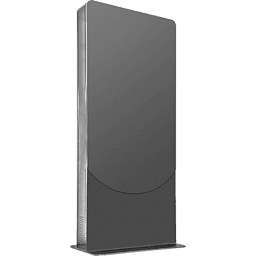 Kiosko tipo Vertical color negro para Pantallas 55" / Construcción Totalmente en Acero / Base Plana / 6 Tomas Eléctricas con Supresor de Picos / Ventilación Termostática / Capacidad de Carga 125-150 lb (56-68 kg)