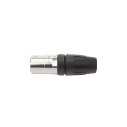 CONECTOR MACHO XLR DE 3 NÚCLEOS CON CARCASA DE ACERO INOXIDABLE Y CONTACTOS CHAPADOS EN ORO