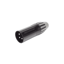 XLR conector de cable macho, carcasa enchapada en negro, contactos enchapados en plata