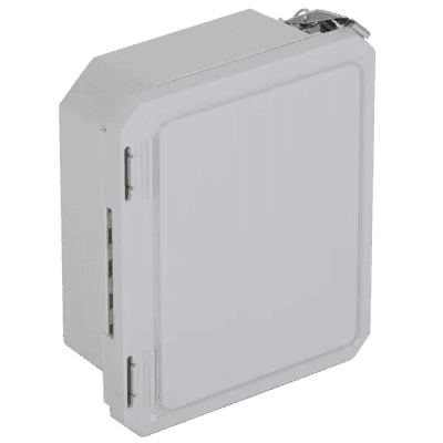 Caja Impermeable De Fibra De Vidrio, 8.77" (22.27cm) Alto x 6.77" (17.19cm) Ancho x 4.06" (10.31cm), Sin Ventanilla, Listado UL/cUL, Hecho En EE.UU, Serie EnviroArmour®