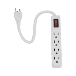 Multicontacto con cable 30 cm. 4 tomas 127 Vca línea, tierra, neutro 15 A max.