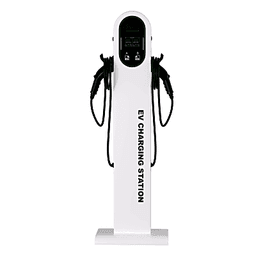Estación de Carga para Vehículos Eléctricos / Tipo Pedestal / Doble Conector Tipo 1 (SAE J1772) / 48 A / 11.5 kW por Puerto / Pantalla LCD 4.3 in (10.9 cm) / RFID / IP54 / Chasis SGCC Galvanizado