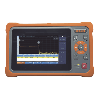 OTDR Monomodo para Pruebas en Enlaces de Fibra Óptica, longitudes de onda 1310 y 1550 nm, entrada SC/APC 