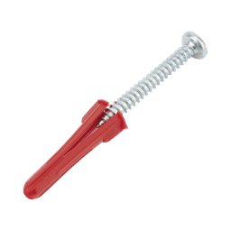 Taquete de 1/4  plástico paquete de 100 piezas para fijar objetos con tornillo en muros y techos de concreto o superficies sólidas, compatible con tornillo TH10X de 10 x 1 1/2"  (1103-03100) 