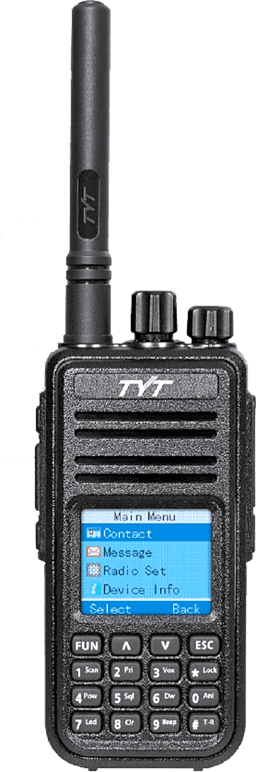 Radio Digital Portátil MD-380, UHF 400-480MHz / VHF 136-174MHz, 1000 Canales, 5W VHF / 4W UHF, Batería 2000mAh, Encriptación, Compatibilidad Digital/Analógico, Protocolo ETSI TS 102 361, DTMF