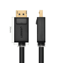 Cable DisplayPort 1.2 Macho a Macho | Longitud 5m | Versión DP1.2 | Soporta 4K@60Hz; 2K@144Hz | Soporta 3D | Color profundo de 8 y 10 bits | Blindaje Interno Múltiple | Cobre Estañado 28AWG  | Botón de Liberación.