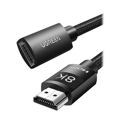 Cable de extensión HDMI 8K | 1 Metro | Macho a Hembra | HDMI 2.1 | 8K@60Hz | Núcleo de Cobre Puro 28AWG | Soporta la Conexión de hasta 3 Metros de largo en HDMI 2.1 