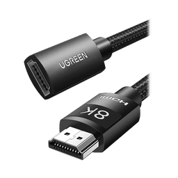 Cable de extensión HDMI 8K | 1 Metro | Macho a Hembra | HDMI 2.1 | 8K@60Hz | Núcleo de Cobre Puro 28AWG | Soporta la Conexión de hasta 3 Metros de largo en HDMI 2.1 