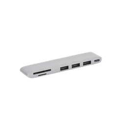 HUB USB-C (Thunderbolt 3) 6 en 2 | 3 Puertos USB3.0 | 1 USB-C (PD 100W) | Transferencia de Video y Datos | Memoria SD+ Micro SD (TF) Uso Simultáneo | Multifuncional para MacBook Pro/Air | Carcasa de Aluminio.