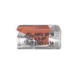 Conector de empalme compacto para todo tipo de conductores transparente 2 conectores  CAL 20 a 10