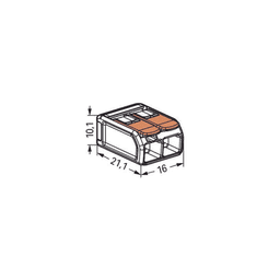 Conector de empalme compacto para todo tipo de conductores transparente 2 conectores  CAL 20 a 10