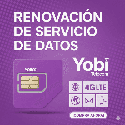 Renovación de plan anual de servicio de 5GB para SIM Yobi