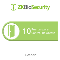 Licencia para ZKBiosecurity permite gestionar hasta 10 puertas para control de acceso